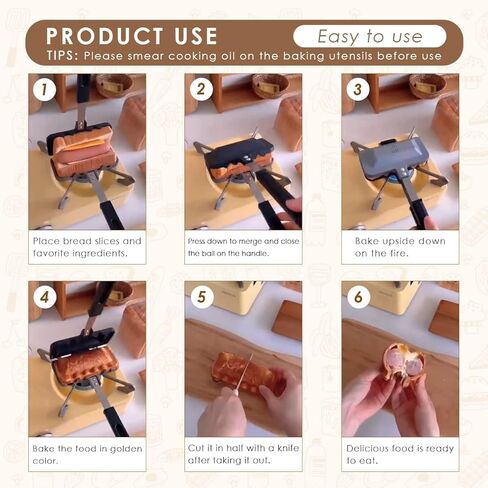 صانع الساندويتش الساخن من سوتنغ، محمصة ساندويتش مزدوجة الجوانب، صينية خبز ساندويتش توست مع مقبض قابل للإزالة، صانع ساندويتش غير لاصق بالجبن المشوي، مقلاة شواء قلابة لعجة فطائر التوست in Kuwait