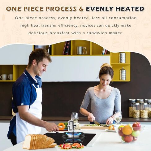 صانع الساندويتش الساخن من سوتنغ، محمصة ساندويتش مزدوجة الجوانب، صينية خبز ساندويتش توست مع مقبض قابل للإزالة، صانع ساندويتش غير لاصق بالجبن المشوي، مقلاة شواء قلابة لعجة فطائر التوست in Kuwait