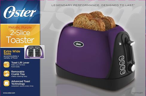 Oster 2 Slice, Bread, Bagel Toaster, Metallic Grey in Kuwait