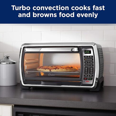 Oster Toaster Oven | Digital Convection Oven, Large 6-Slice Capacity, Black/Polished Stainless in Saudi Arabia