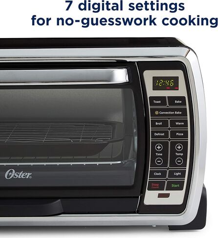 Oster Toaster Oven | Digital Convection Oven, Large 6-Slice Capacity, Black/Polished Stainless in Saudi Arabia