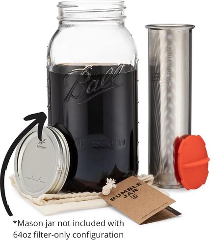 Next-Gen Cold Brew Coffee Maker for Mason Jars - 200 Micron Filter Is Ideal for Coarse Grounds & Stronger Coffee - Standalone Filter (no Mason Jar included) in Saudi Arabia
