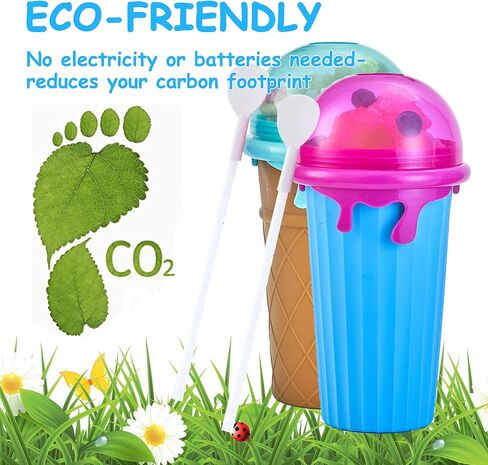 كوب صنع السلاشي من نوجيك، كوب مطور سعة 500 مل تيك توك، كوب سحري قابل للضغط، كوب للتبريد، كوب للتجميد والحليب المخفوق والسموذي، اشياء رائعة للاطفال والمراهقين (ازرق) in Kuwait