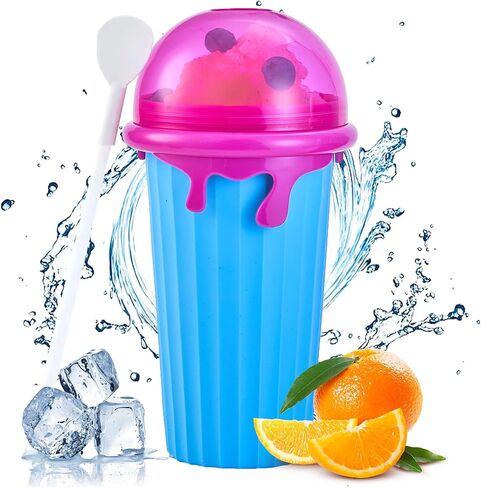 كوب صنع السلاشي من نوجيك، كوب مطور سعة 500 مل تيك توك، كوب سحري قابل للضغط، كوب للتبريد، كوب للتجميد والحليب المخفوق والسموذي، اشياء رائعة للاطفال والمراهقين (ازرق) in Kuwait