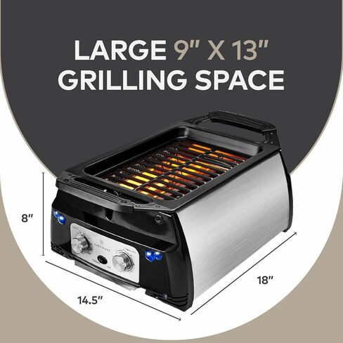 شواية شيف ويف سوساكو الداخلية بدون دخان، أطباق قابلة للإزالة، شواية كهربائية كورية غير لاصقة داخلية مع تقنية الأشعة تحت الحمراء - مجموعة كباب، سلة بطاطس مقلية وقفص سمك، مشواة in Kuwait