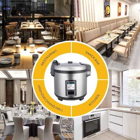 Onlicuf Commercial Electric Stainless Steel Rice Cooker 60-Cup Cooked (30-Cup UNCOOKED) 1350W for Restaurant in Kuwait