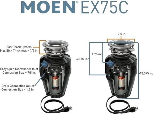 Moen EX75C EX Series 3/4 Horsepower Garbage Disposal in Saudi Arabia