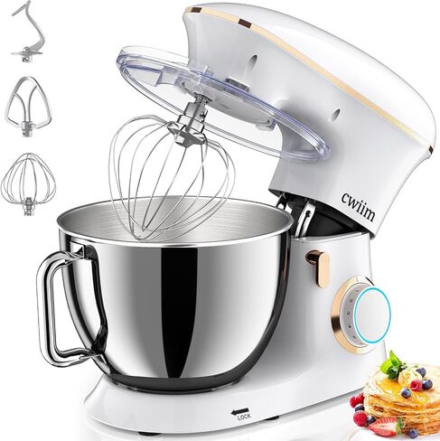 Stand Mixer CWIIM 8.5Qt 660W mixers kitchen electric stand mixer 6+P Speed stand up mixer with Dough Hook, Flat Beater, Whisk, Splash Guard, for dough mixer Baking Bread Cake Cookie Salad Egg (Black) in Saudi Arabia