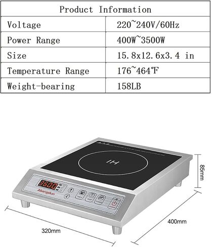 Commercial Induction Cooktop Lower Power Even Heating Hot Plate 3500W /220V Single-phase Abangdun in Saudi Arabia