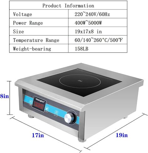 Commercial Induction Cooktop 5000W/220V Single-phase Commercial Range Countertop Burners Hot Plate for Kitchen Restaurants Abangdun in Saudi Arabia