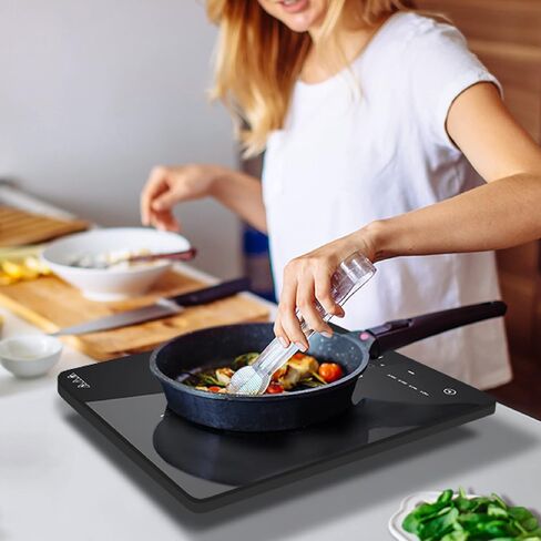CIARRA CATIH1 1800W Portable Induction Cooktop, Ultra Slim Single Electric Countertop Burner with Sensor Touch and Digital timer ETL Approved in Kuwait