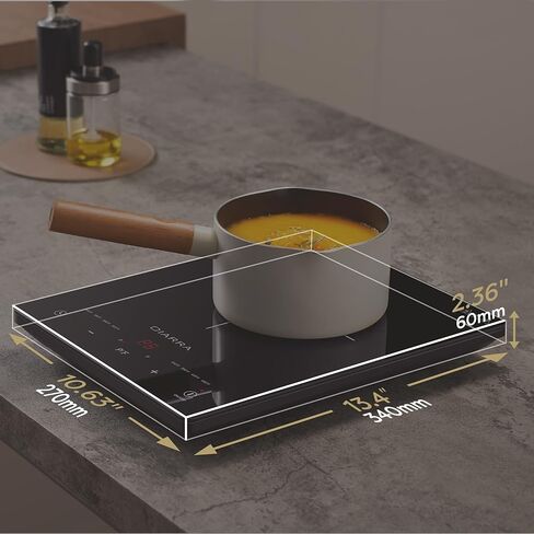CIARRA CATIH1 1800W Portable Induction Cooktop, Ultra Slim Single Electric Countertop Burner with Sensor Touch and Digital timer ETL Approved in Kuwait