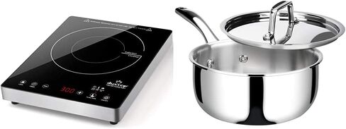 Duxtop Portable Induction Cooktop, High End Full Glass Induction Burner with Sensor Touch, 1800W Countertop Burner with Stainless Steel Housing, E200A, Black in Saudi Arabia