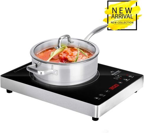 Duxtop Portable Induction Cooktop, High End Full Glass Induction Burner with Sensor Touch, 1800W Countertop Burner with Stainless Steel Housing, E200A, Black in Saudi Arabia