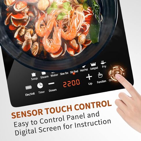 Portable Induction Cooktop, Countertop Burner with Multi-Function, 2200w Electric Stove with Easy Clean Glass, 8 Modes Sensor Touch Cooker in Kuwait
