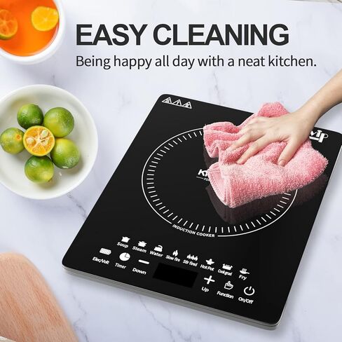Portable Induction Cooktop, Countertop Burner with Multi-Function, 2200w Electric Stove with Easy Clean Glass, 8 Modes Sensor Touch Cooker in Kuwait