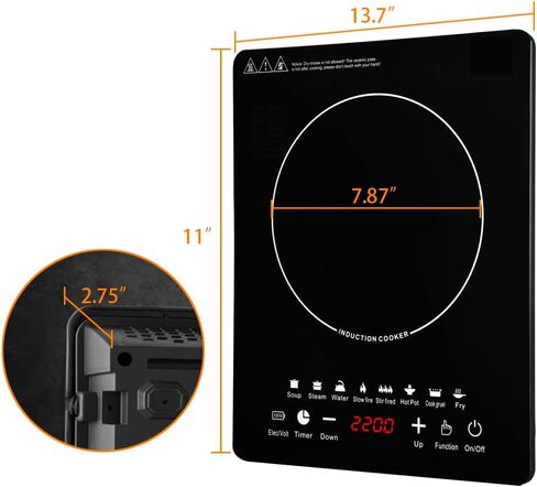Portable Induction Burner, 2200W Electric Induction Countertop Burner with Touch Panel, 8 Cooking Preset Programs, Power & Temp Adjustable, LCD Display, Auto Pot Detection & Auto Shut-off, Hot Plate Cooker with 3-Hour Timer in Saudi Arabia