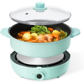 وعاء ساخن كهربائي مع موقد، وعاء ساخن كهربائي شابو شابو، 5.3QT، مقلاة كهربائية متعددة غير لاصقة، موقد مطبخ محمول مع وعاء ساخن شابو للطهي المنزلي، حفلة عائلية in Kuwait