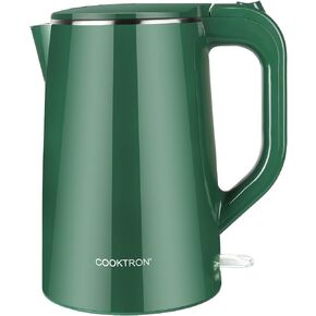 COOKTRON 1.7L Electric Kettle Quiet, Double Wall Hot Water Boiler BPA-Free, Quiet Boil and Cool Touch Tea Kettle, Cordless with Auto Shut-Off & Boil Dry Protection, 1500W Fast Boiling, Green in Saudi Arabia