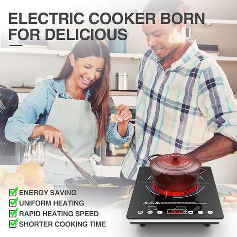 VBGK Electric Ceramic Cooktop, Electric Stove Top with Touch Control, 9 Power Levels, Kids Lock & Timer, Hot Surface Indicator, Overheat Protection,110V induction cooktop in Saudi Arabia
