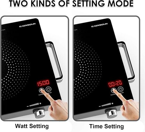 موقد كهربائي فردي بقدرة 1500 وات، موقد محمول للطهي مع درجة حرارة قابلة للتعديل ومقابض تبقى باردة، من الفولاذ المقاوم للصدأ سهل التنظيف، وأقدام مطاطية غير قابلة للانزلاق، متوافقة مع جميع أواني الطبخ in Kuwait