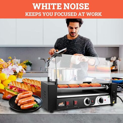 1000W Hot Dog Roller Machine,Dual Temp Control Commercial Grill Cooker Machine with Removable Stainless Steel Drip Tray and Cover, 12 Hot Dog 5 Rollers,Sausage Grill Cooker for Party Kitchen Restaurant in Kuwait