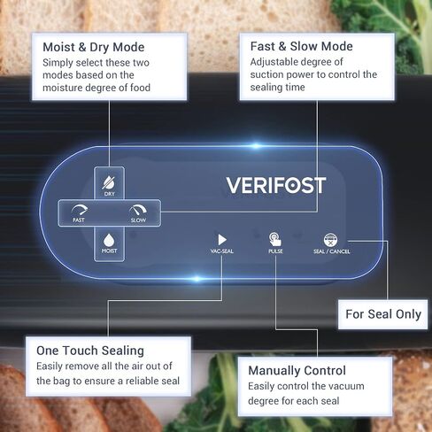 Pro 6 In 1 Food Vacuum Sealer Machine-Versatile Food Sealer with Bags and Rolls-Wet Food Mode,85Kpa Great Suction,Consecutive Sealing,Sous Vide Applied in Saudi Arabia