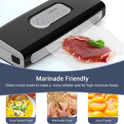 Pro 6 In 1 Food Vacuum Sealer Machine-Versatile Food Sealer with Bags and Rolls-Wet Food Mode,85Kpa Great Suction,Consecutive Sealing,Sous Vide Applied in Saudi Arabia