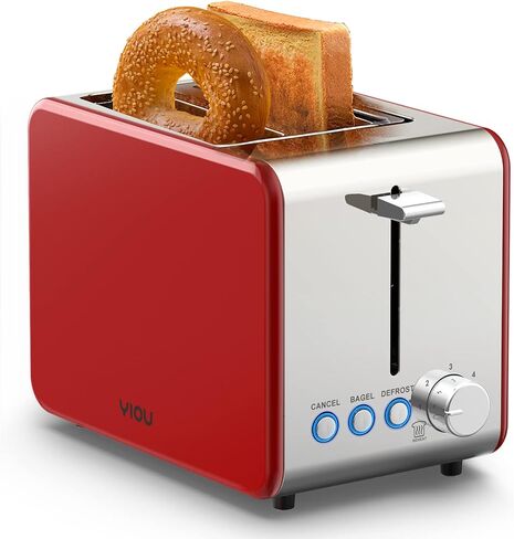 YIOU Toaster 2 Slice Stainless Steel 2 Slice Toaster 1.5 Inch Extra Wide Slots 6 Browning Setting Toaster Bagel Toaster Reheat Defrost Cancel Function Removable Crumb Tray Easy Cleaning T2S-Black in Saudi Arabia