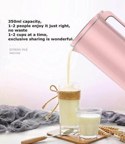 Aivanc Mini Electric Soybean Milk Maker, Automatic Soy Milk Machine, Fruit Juicer, Rice Paste Maker, Food Blender, 110V, 350ml,Pink in Saudi Arabia
