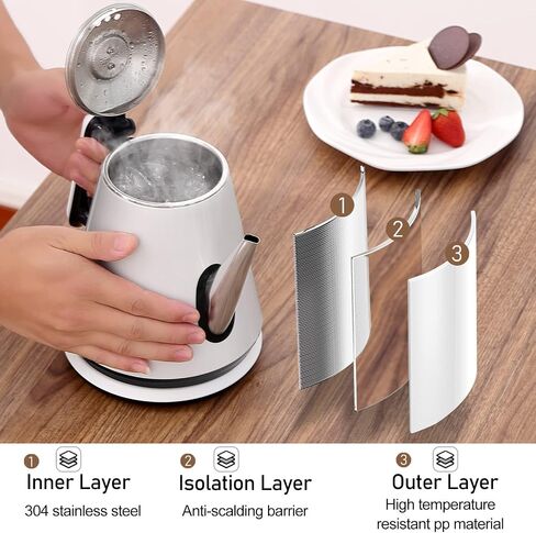 Naibsan Electric Kettle, 100% Stainless Steel Water Boiling Tea Kettle, BPA Free hot water kettle electric/Pour Over Coffee Kettle in Saudi Arabia