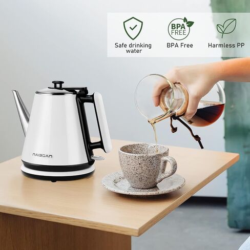 Naibsan Electric Kettle, 100% Stainless Steel Water Boiling Tea Kettle, BPA Free hot water kettle electric/Pour Over Coffee Kettle in Saudi Arabia