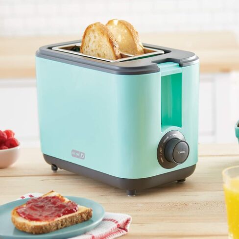 Dash 2 Slice, Extra Wide Slot Easy Toaster with Cool Touch + Defrost Feature, for Bagels, Specialty Breads & other Baked Goods - Aqua in Saudi Arabia