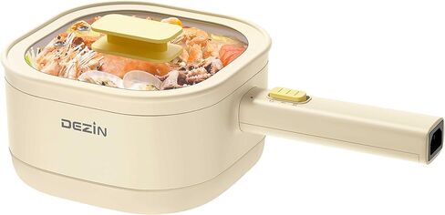 Dezin Electric Hot Pot, 2L Non-Stick Ceramic Coating Ramen Cooker, Multifunctional Hot Pot for Ramen, Pasta, Dumplings, Soup, Oatmeal, Portable Hot Pot for Dorm, Office, Travel with Power Adjustment in Saudi Arabia