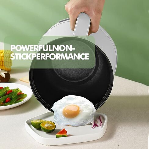 MINTER Mini Electric Hot Pot with Steam Rack, 1.7L Rapid Noodle Cooker, Mini Hot Pot, Egg Cooker, Non-Stick Casserole, 110V 600W - in Saudi Arabia