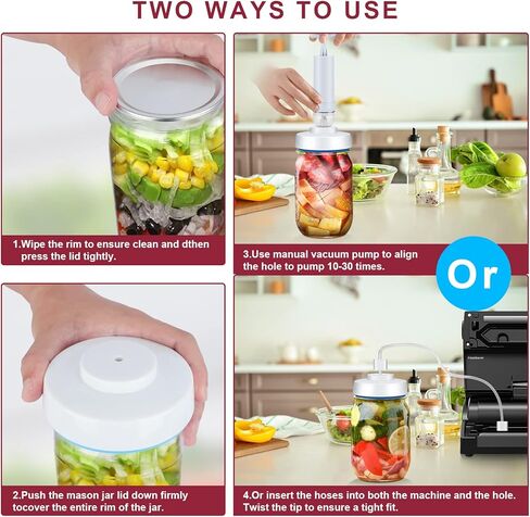 اداة غلق برطمانات فودسيفر بتفريغ الهواء، اداة غلق برطمانات ماسون وخرطوم ملحق مع مضخة تفريغ يدوية محمولة وفتاحة علب، مجموعة ختم بتفريغ الهواء للبرطمانات العادية والعريضة من نوع ماسون in Kuwait