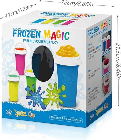 Slushie Maker Cup, Magic Quick Frozen Smoothies Cup Double Layer Squeeze Cup Homemade Milk Shake Ice Cream Maker Cooling Cup DIY for Family in Kuwait