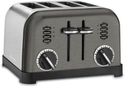 Cuisinart TOB-60N2BKS2 Convection AirFryer Toaster Oven Broiler, 1800-Watt Motor, Black Stainless & DCC-3200BKSP1 Perfectemp, 14 Cup Progammable with Glass Carafe Coffee Maker, Black Stainless Steel in Saudi Arabia