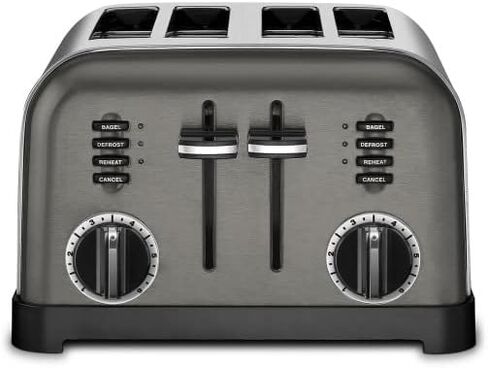 Cuisinart TOB-60N2BKS2 Convection AirFryer Toaster Oven Broiler, 1800-Watt Motor, Black Stainless & DCC-3200BKSP1 Perfectemp, 14 Cup Progammable with Glass Carafe Coffee Maker, Black Stainless Steel in Saudi Arabia