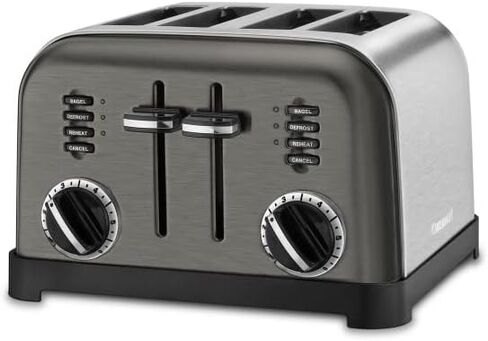 Cuisinart TOB-60N2BKS2 Convection AirFryer Toaster Oven Broiler, 1800-Watt Motor, Black Stainless & DCC-3200BKSP1 Perfectemp, 14 Cup Progammable with Glass Carafe Coffee Maker, Black Stainless Steel in Saudi Arabia