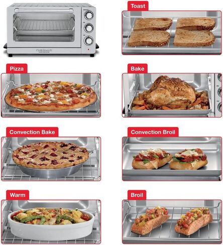 Cuisinart TOB-60N2BKS2 Convection AirFryer Toaster Oven Broiler, 1800-Watt Motor, Black Stainless & DCC-3200BKSP1 Perfectemp, 14 Cup Progammable with Glass Carafe Coffee Maker, Black Stainless Steel in Saudi Arabia