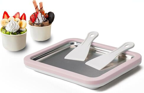 JoyMech Ice Cream Roll Maker Rolled Ice Cream Machine, Sweet Spot Pan, Instant Cold Plate, Ideal for Making Rolled Ice Cream Soft Serve Slushies Frozen Yogurt Sorbet and Gelato (Sky Blue) in Kuwait