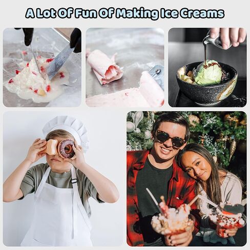 JoyMech Ice Cream Roll Maker Rolled Ice Cream Machine, Sweet Spot Pan, Instant Cold Plate, Ideal for Making Rolled Ice Cream Soft Serve Slushies Frozen Yogurt Sorbet and Gelato (Sky Blue) in Kuwait