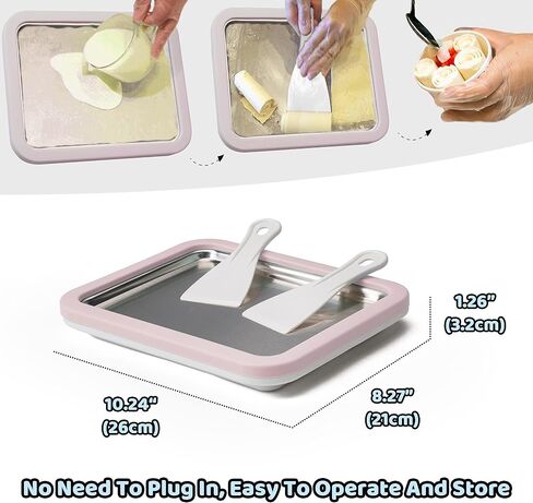 JoyMech Ice Cream Roll Maker Rolled Ice Cream Machine, Sweet Spot Pan, Instant Cold Plate, Ideal for Making Rolled Ice Cream Soft Serve Slushies Frozen Yogurt Sorbet and Gelato (Sky Blue) in Kuwait