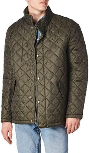 Cole Haan Men's Nylon Quilted Barn Jacket With Knit Collar in Saudi Arabia