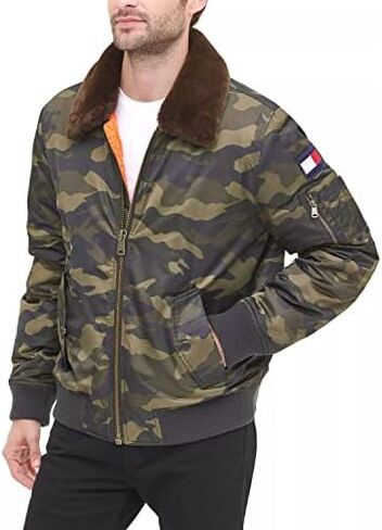 Tommy Hilfiger Men's Laydown Officer Jacket With Attached Pile Collar in Saudi Arabia