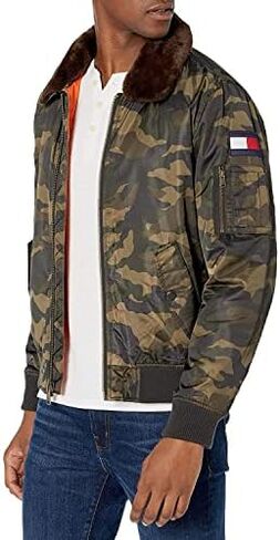 Tommy Hilfiger Men's Laydown Officer Jacket With Attached Pile Collar in Saudi Arabia