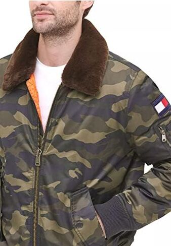 Tommy Hilfiger Men's Laydown Officer Jacket With Attached Pile Collar in Saudi Arabia