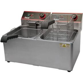 Winco 8 L Silver Commercial-Grade Electric Countertop Deep Fryer, Single | 1750W power, Great for French Fries, Chicken, Appetizers and Restaurant Kitchens in Saudi Arabia