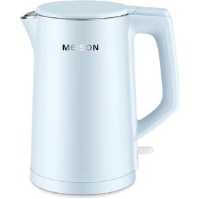 MEISON Electric Kettle, 1.7 L Double Wall Food Grade Stainless Steel Interior Water Boiler, Coffee Pot & Tea Kettle, Auto Shut-Off and Boil-Dry Protection, 1200W, 2 Year Warranty(Black) in Saudi Arabia